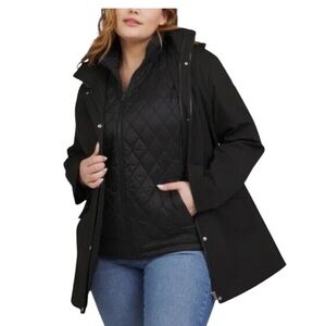 Lands' End Women’s Black 3 in 1 Systems Jacket‎ Size Large NEW